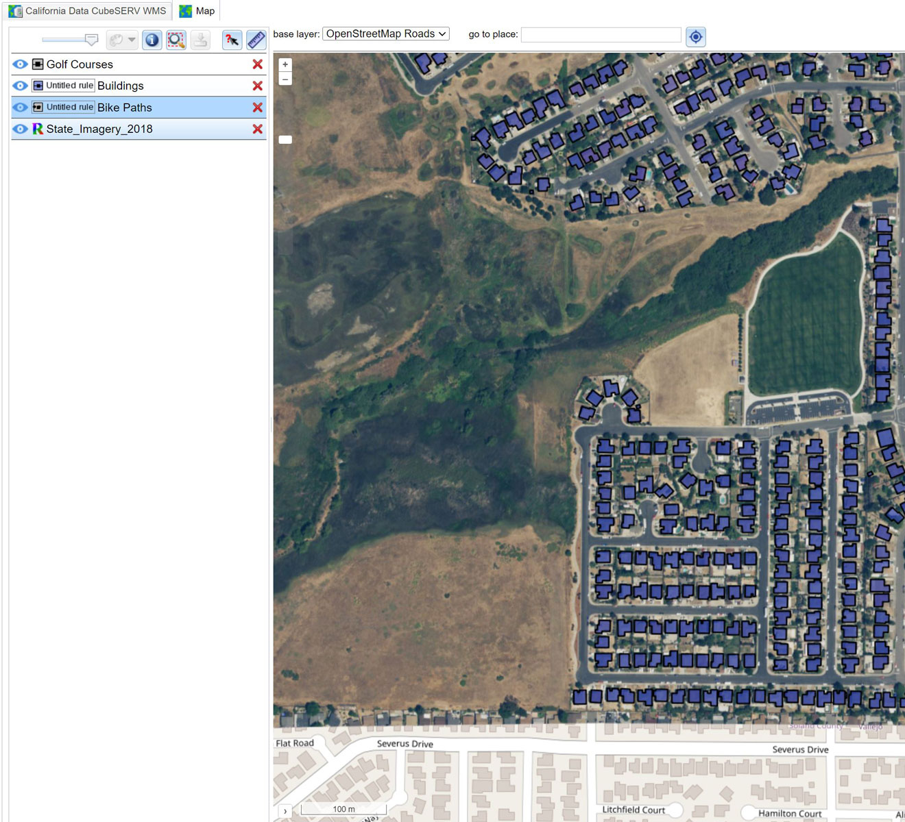 User B with full resolution data, extra layers and clipped to the county boundary